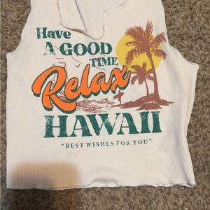 SHEIN Cream Graphic Tank Top